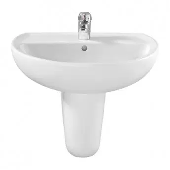 Twyford Alcona Semi-Pedestal Basin – Round, 500 x 455 x 425mm, 1H — Pieces