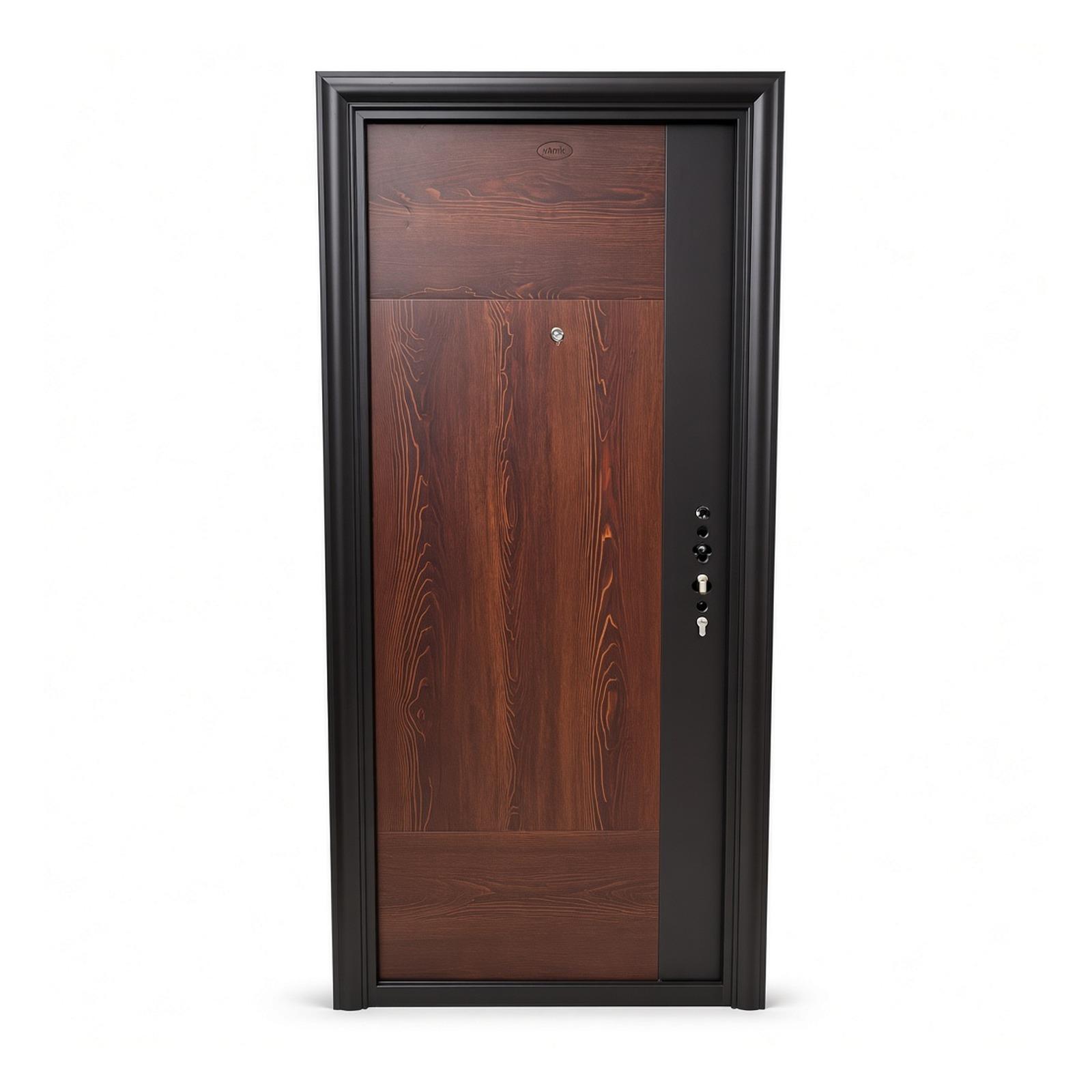 Vanric GradeA Steel Security Door Mahogany Plain Single Leaf, 1.2192