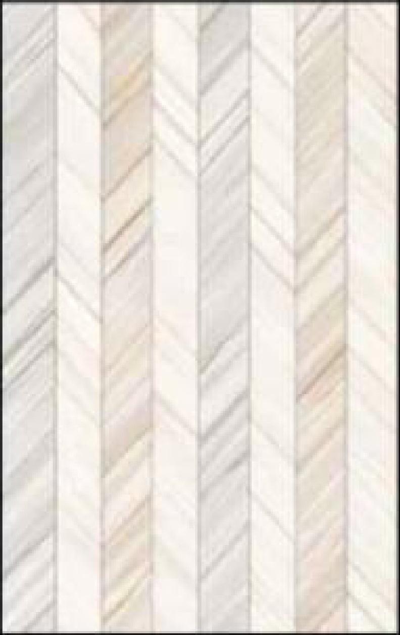 Virony Ceramic Wall Finishing Tile Pearl White, Beige and grey chevron Glazed , 250x400 mm of 1 pcs