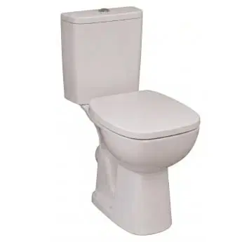 Twyford Alcona Close-Coupled WC (TWYPK032) — White, 4/2.6L Dual Flush, European (Horizontal), D-Shape, 455x625x775mm, Pan Only — Pieces
