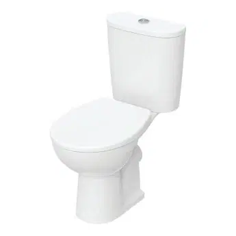 Twyford Alcona Close-Coupled WC (TWGGAL04WH) — White, 4/2.6L Dual Flush, European (Horizontal), Round, 355x635x785mm, Cistern + Seat — Pieces
