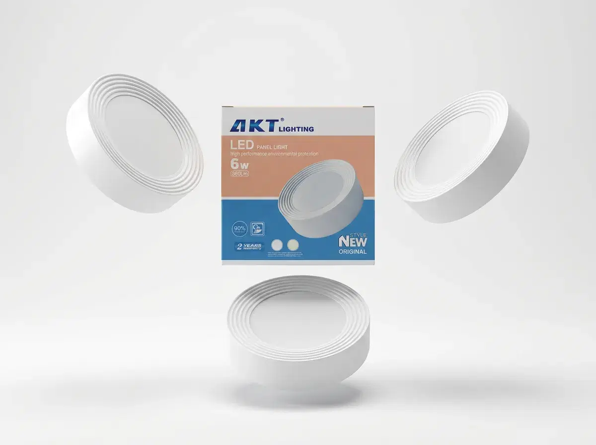 AKT Lighting LED Ceiling Light 6W Round Surface Mount 9000K — Piece