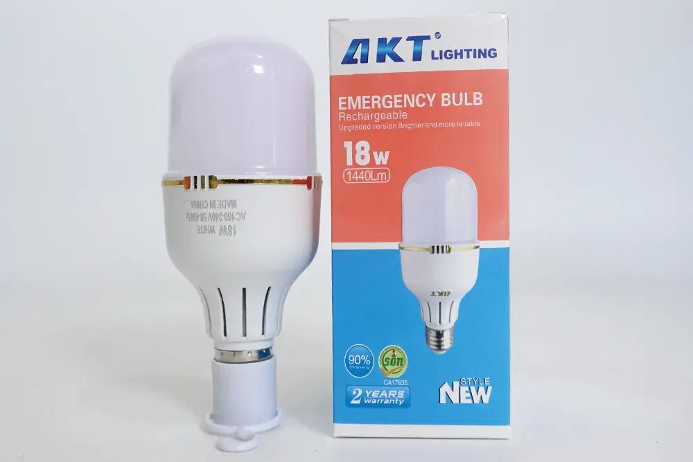 AKT LED LED Bulb 18W E27 / B22 Rechargeable with Manual Switch — Piece