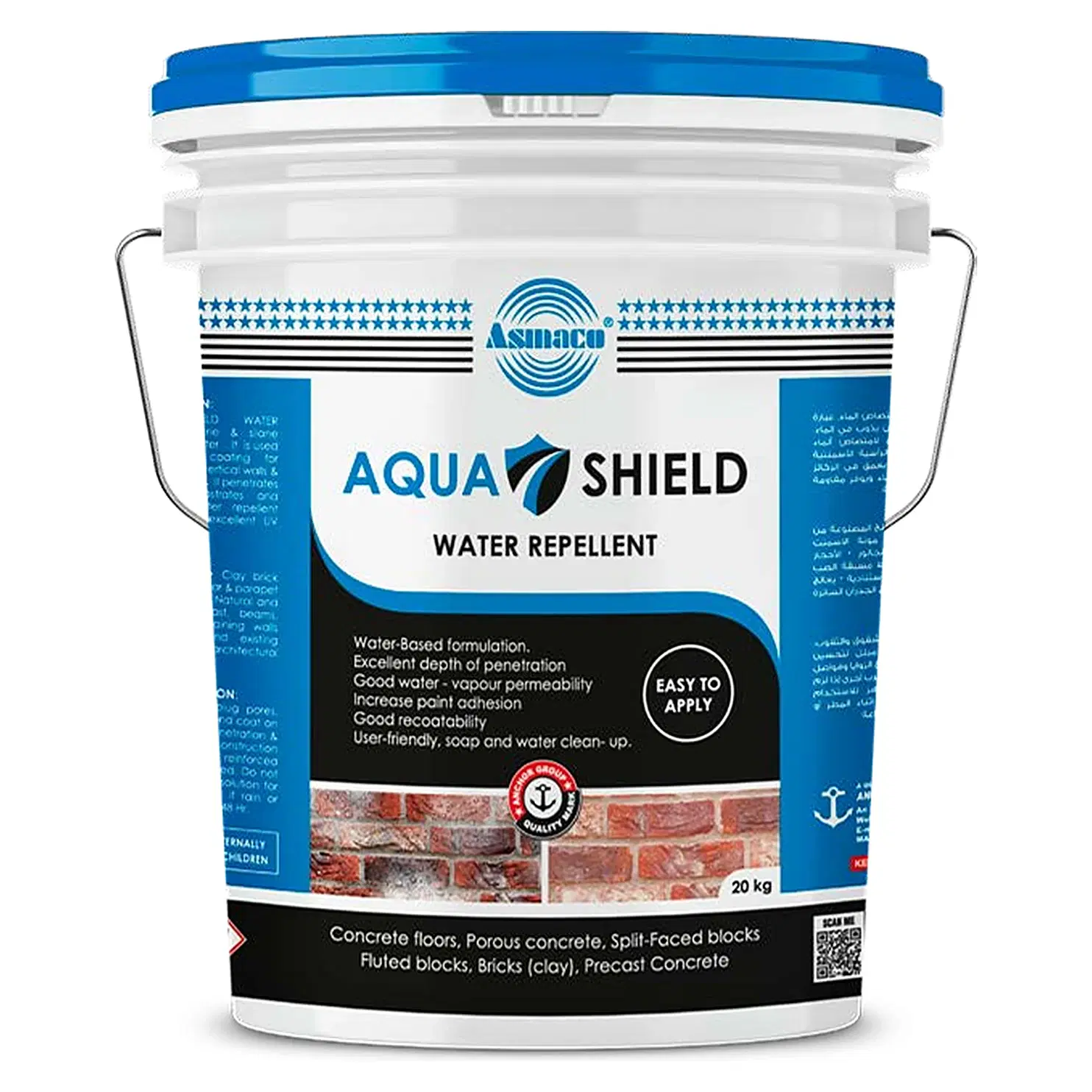 Asmaco ASMACO AQUASHIELD Solvent-Based Paint White Colourless Silane Siloxane Based Water Repellent, 20