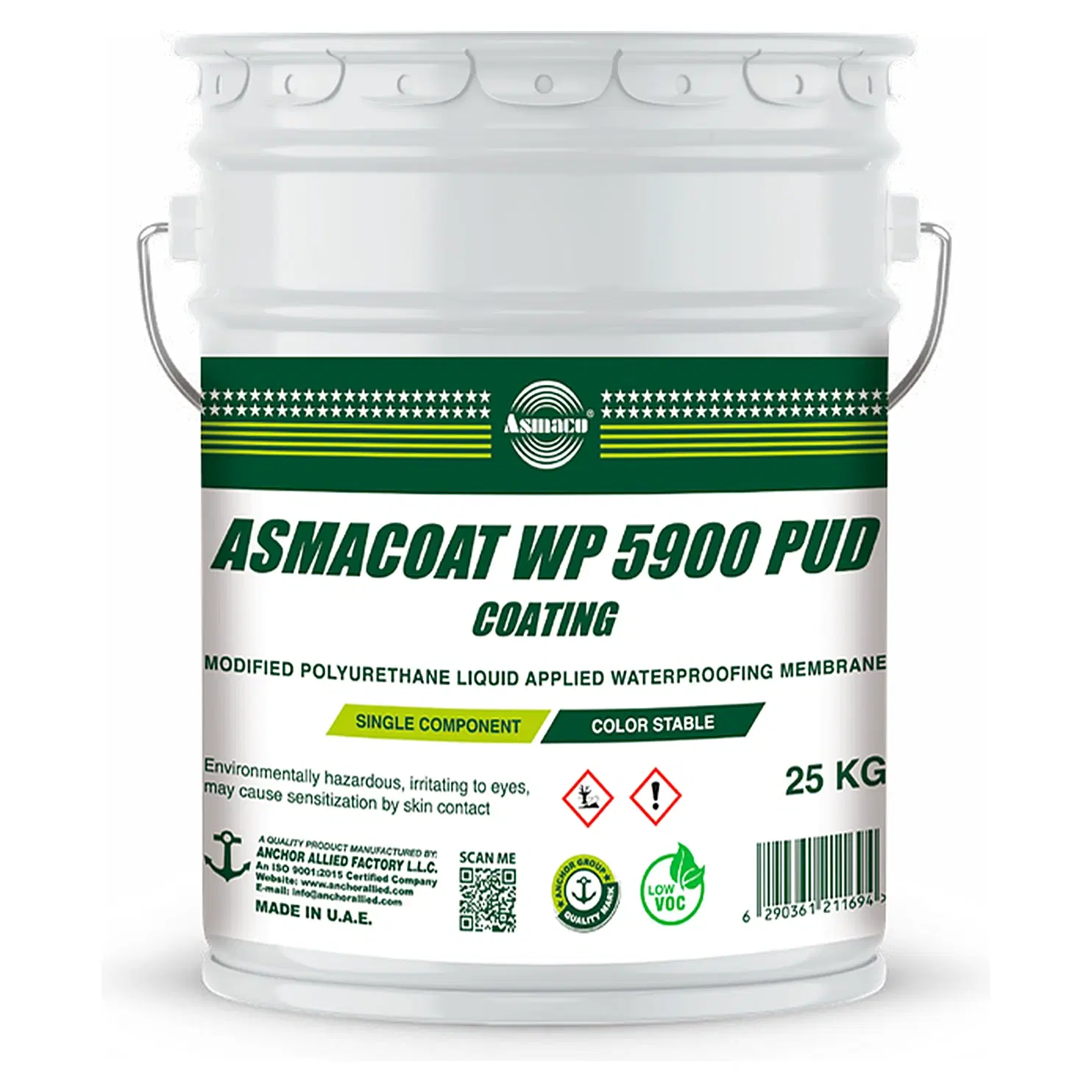 ASMACOAT WP 5900 PUD Polyurethane Liquid Waterproofing Membrane 25 kg - White