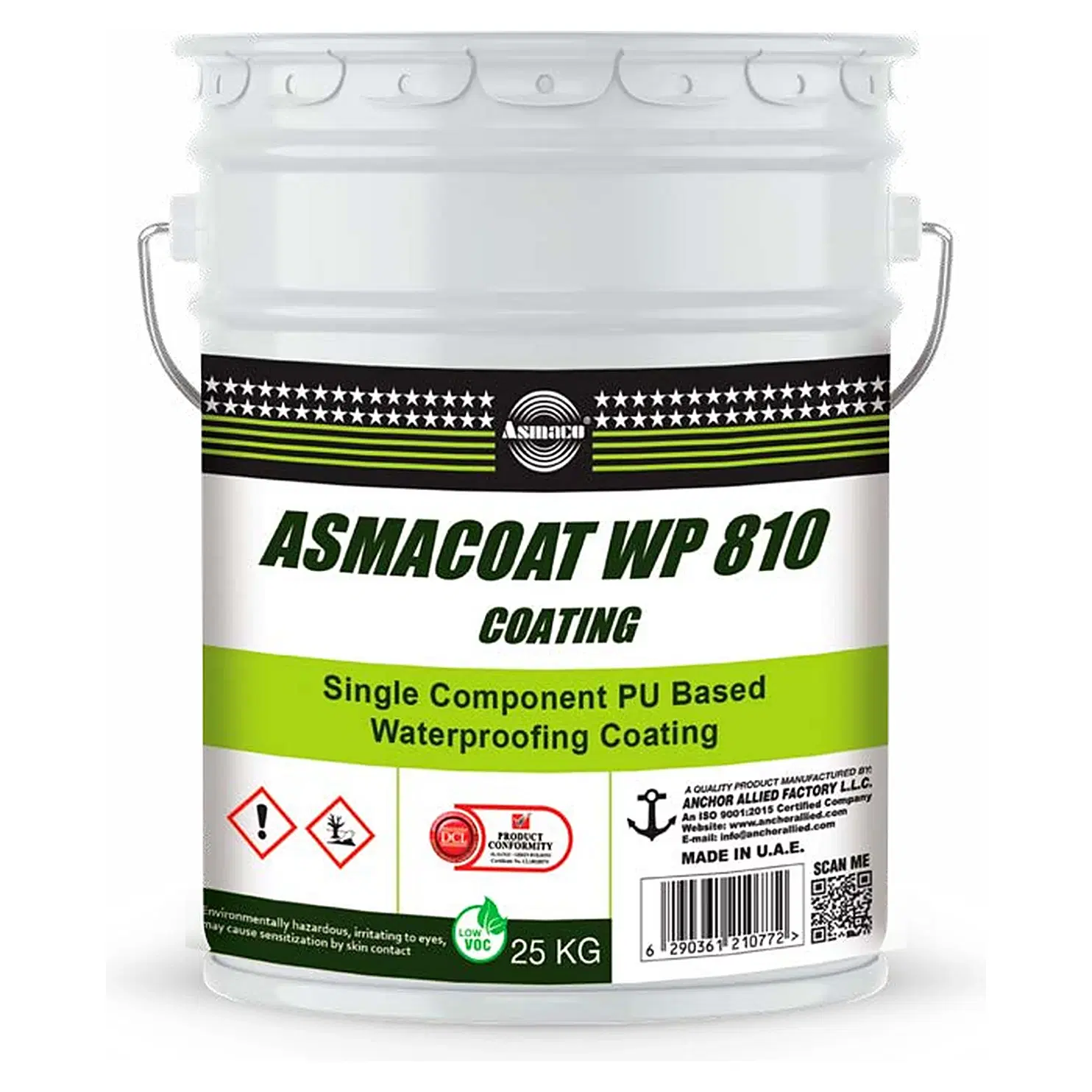 ASMACOAT WP 810 Polyurethane Liquid Waterproofing Membrane 25 kg - Black